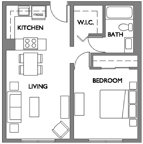 1 bedroom floorplan